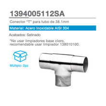 T Type Elbow Connector For 38.1mm Pipe For Handrail SKU 1394005112SA