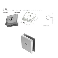 Square Connector for Central Fixing and Short Base for Glass Wall SKU 1446