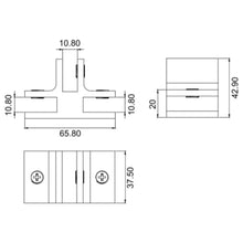 Conector Tipo "T" Vidrio a Vidrio herralum