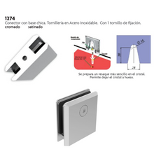 Conector con Base Chica Para Cristal de 6 a 10mm