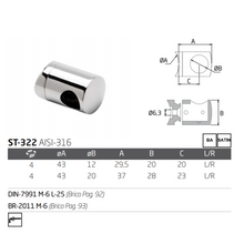 Conector Final Izq Base Curva Para Tubo de 50.8mm herralum