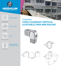 Codo Cuadrado Vertical Ajustable
