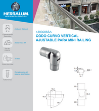 Codo Curvo Vertical Ajustable Para Mini Railing