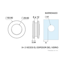 Jaladera Redonda de Acero Inoxidable Para Cristal Templado herralum