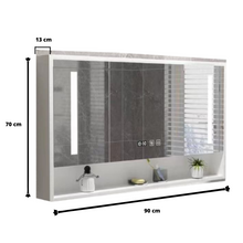 Botiquín Premium San Carlos 90x70x13 Sin o Con 3 Tonos De Luz Led+ Dimmer + Antifog +Reloj + Temperatura