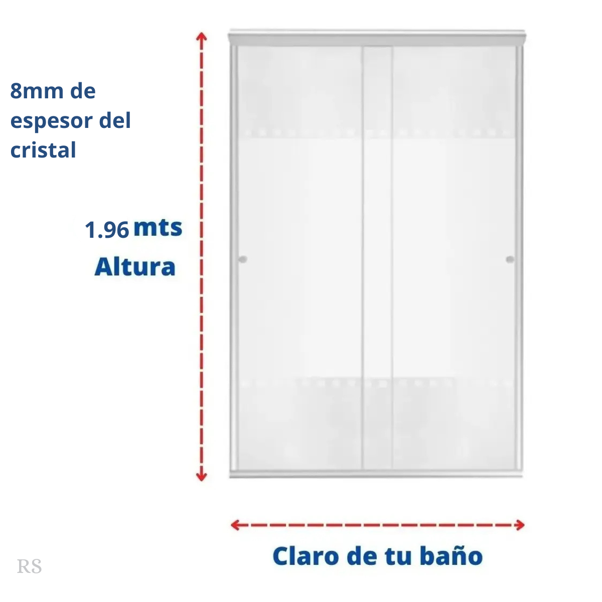 Cancel De Baño Chetumal Herralum Con Cristal Templado 8mm Y Herraje