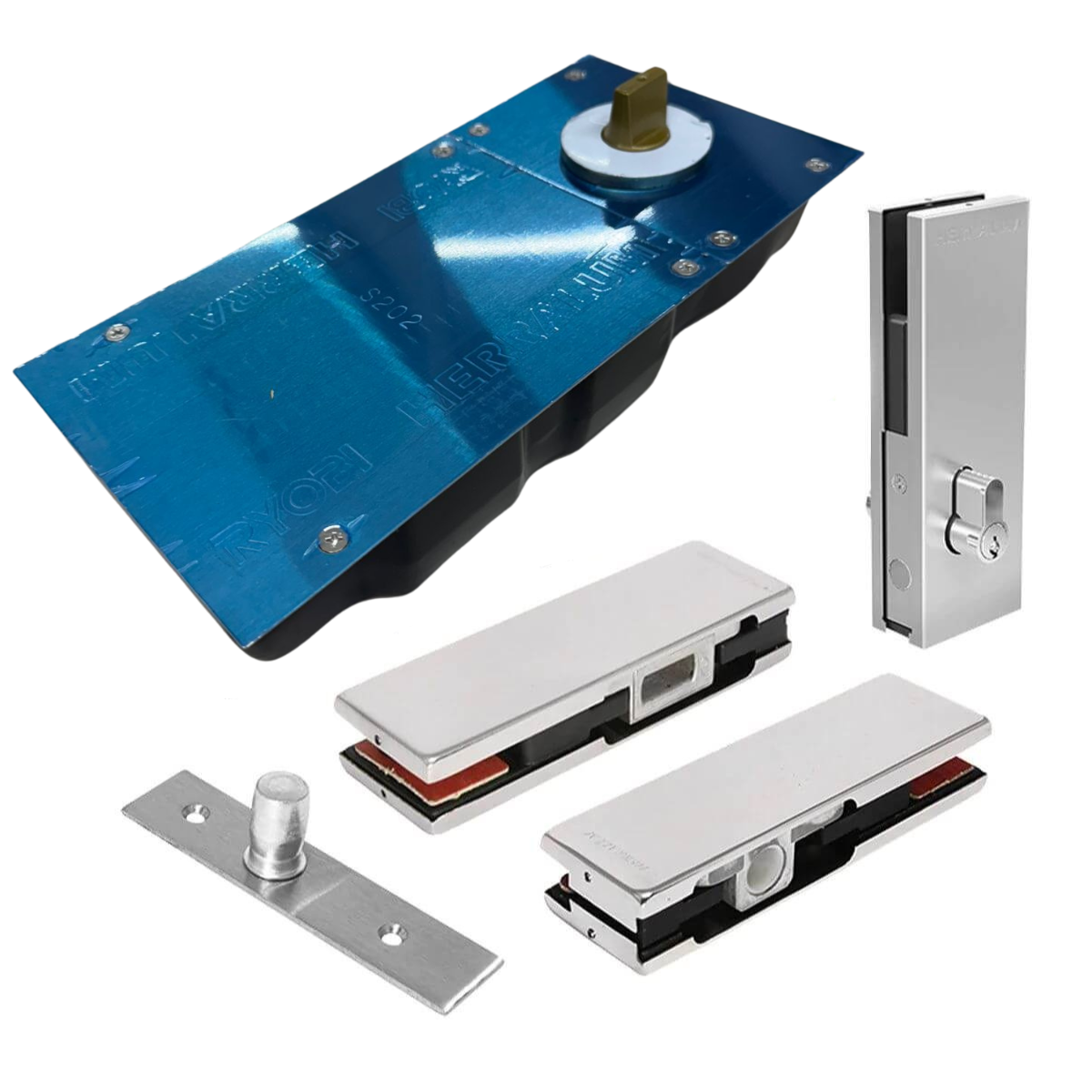 Kit de Bisagra Hidráulica de Piso Ryobi S202N SKU 1012001SA con Herrajes Herralum
