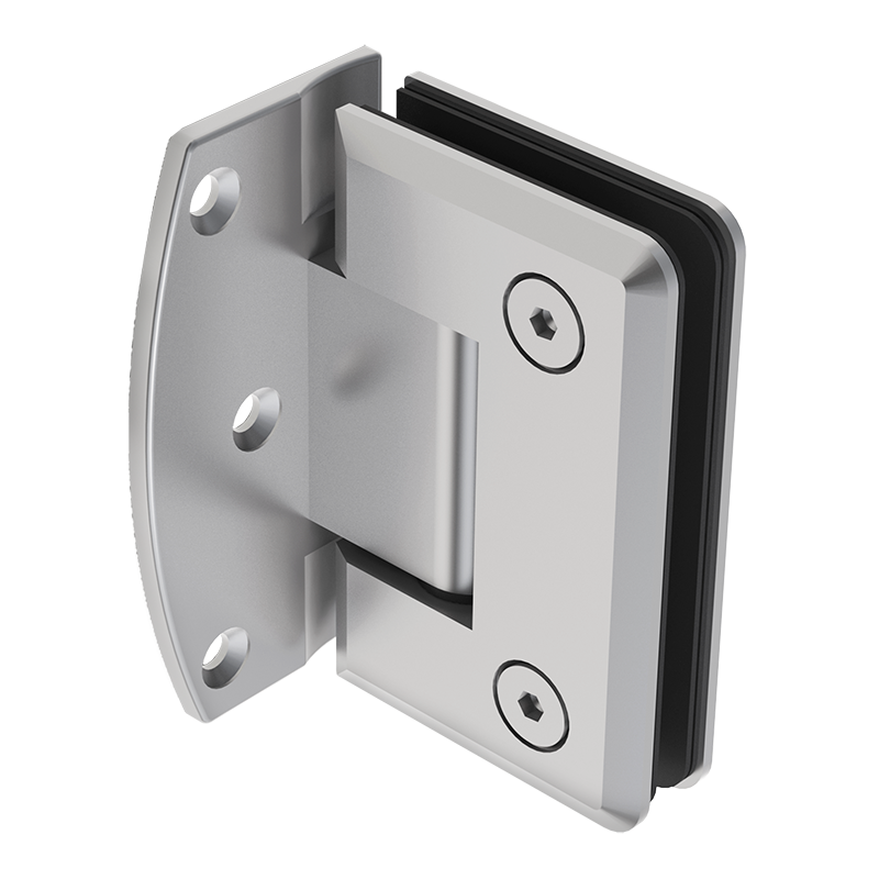 Bisagra descentrada Muro a Vidrio con Apertura de 180º Para Puertas de Cristal Templado Herralum