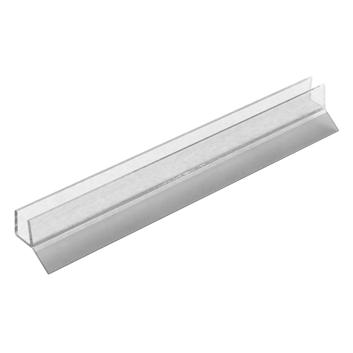 Dual Type Polycarbonate Profile with Flexible Side Fin for 6mm Thick Glass SKU 1220 