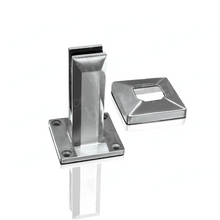 Miniposte Rectangular Satin de 16 cm de alto Para Barandal de Cristal Templado de 8 a 13mm Herralum