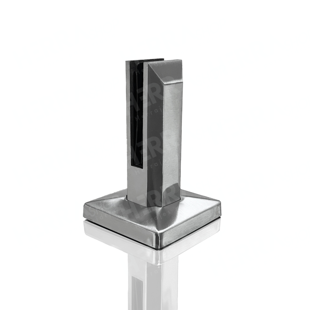 16 cm high Rectangular Minipost For Tempered Glass Railing from 8 to 13mm SKU 1366003 Herralum