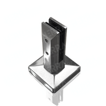 Miniposte Rectangular Satin de 16 cm de alto Para Barandal de Cristal Templado de 8 a 13mm Herralum