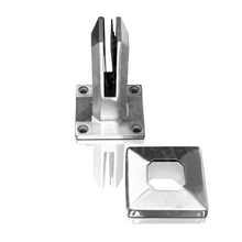 Miniposte Rectangular Satin de 16 cm de alto Para Barandal de Cristal Templado de 8 a 13mm Herralum