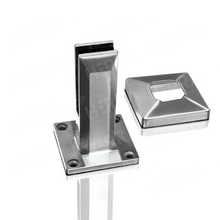 Miniposte Rectangular Satin de 16 cm de alto Para Barandal de Cristal Templado de 8 a 13mm Herralum