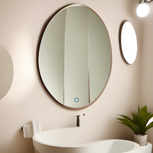 Oval mirror with bevel and rear LED lights 60x80 cm 