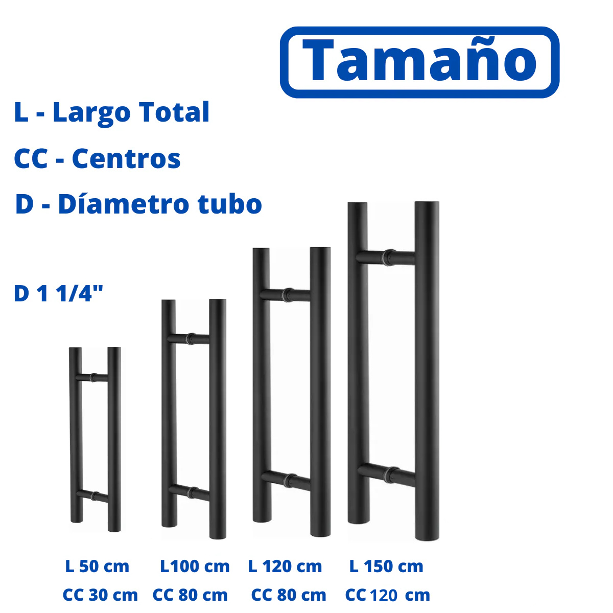 Interior and exterior handle for main door type H 1 ¼" 