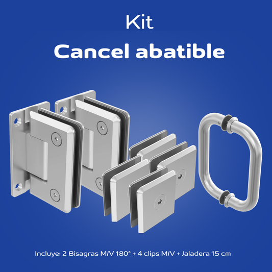 Kit Cancel Abatible Incluye Bisagras + Conectores + Jaladera