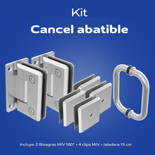 Kit Cancel Abatible Incluye Bisagras + Conectores + Jaladera