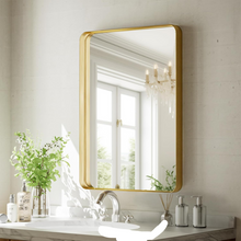 Espejo rectangular con marco aluminio en oro 60x80 cm herrashop