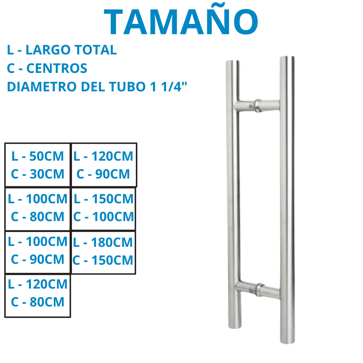 Jaladera H para interior y exterior satin Herralum