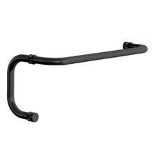 Glass bathroom door handle with towel rail measuring 15cm-45cm