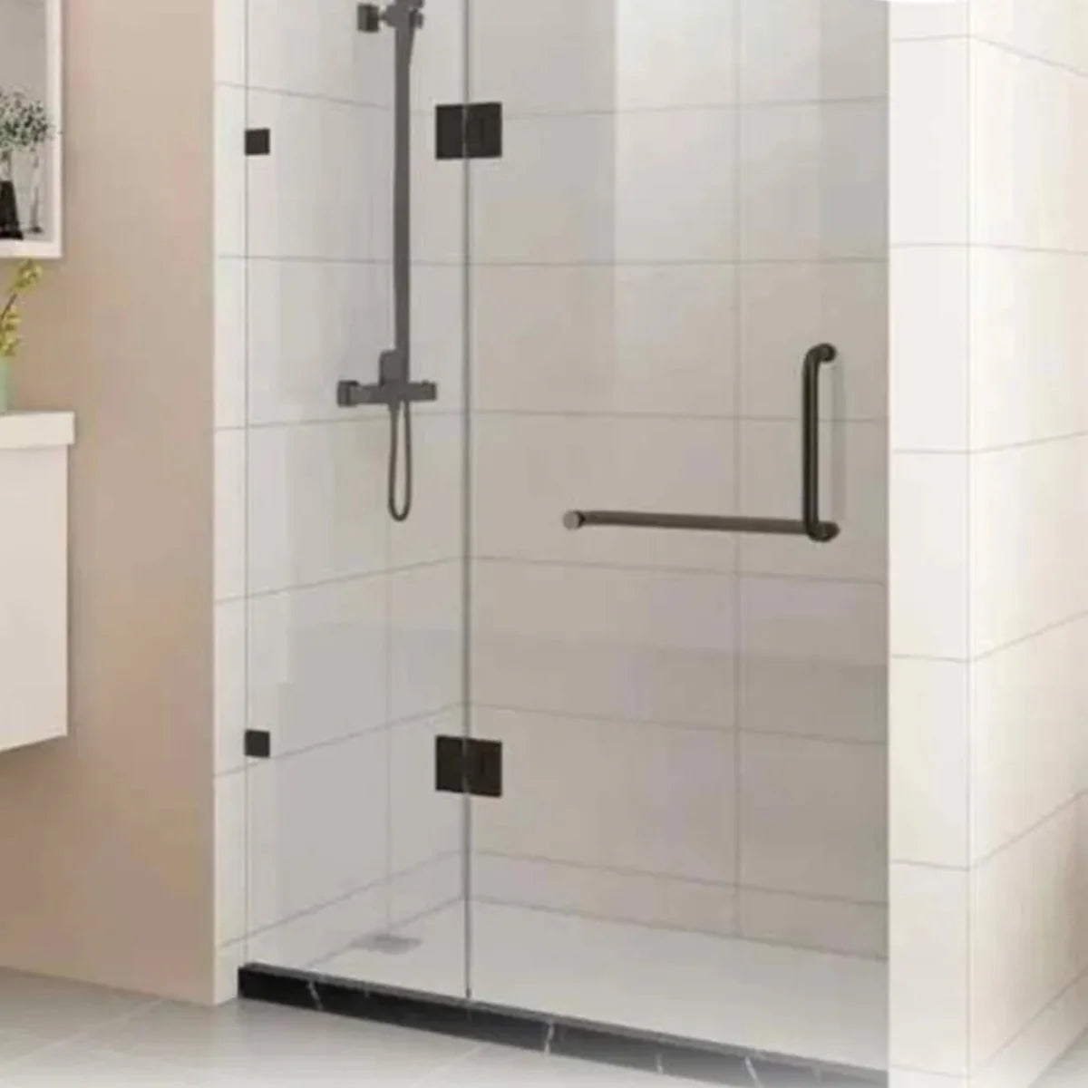 Jaladera para puerta de baño de cristal con Toallero medida 15cm-45cm herralum