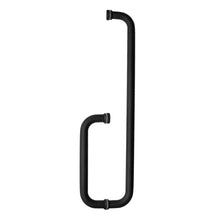 Glass bathroom door handle with towel rail measuring 15cm-45cm