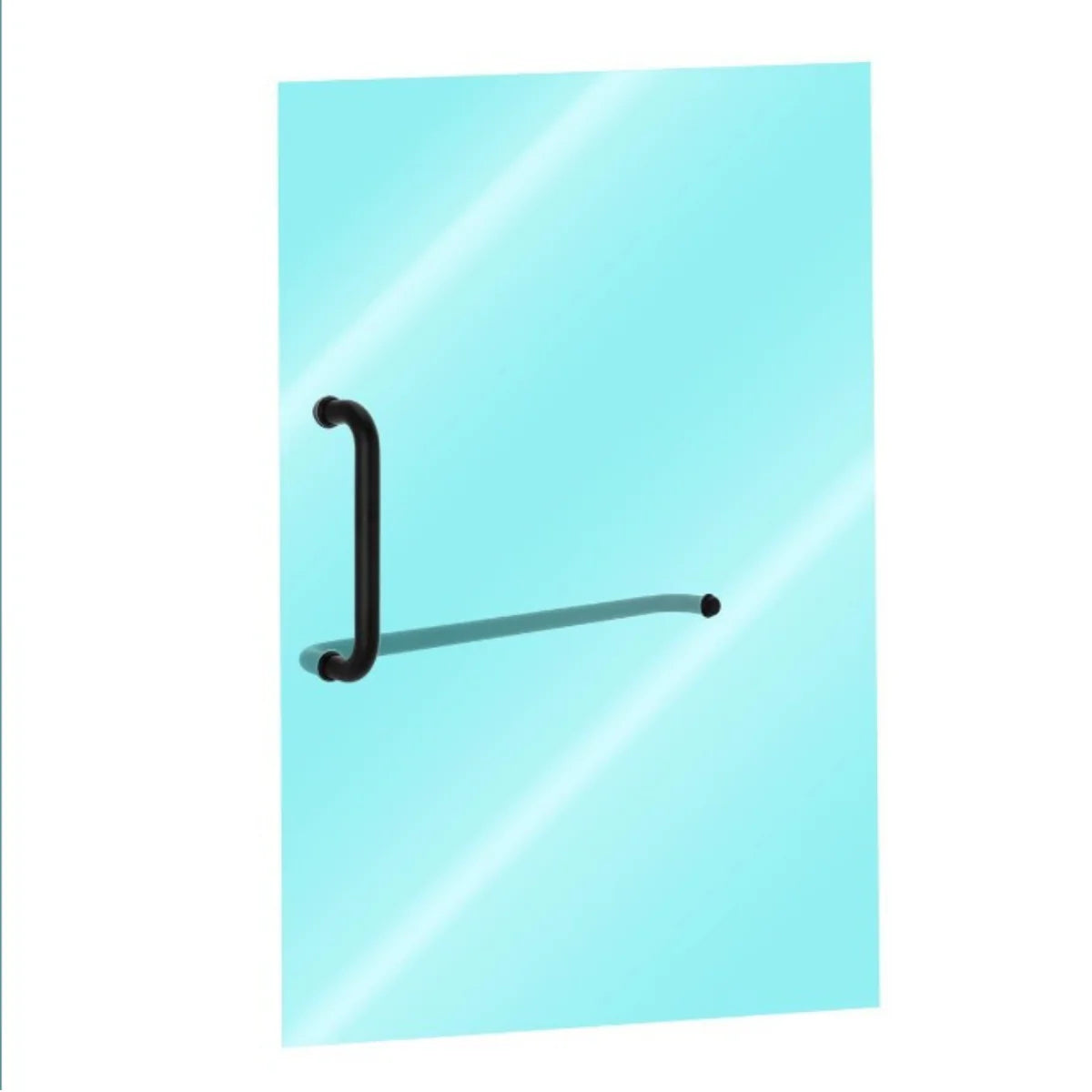 Jaladera para puerta de baño de cristal con Toallero medida 15cm-45cm herralum