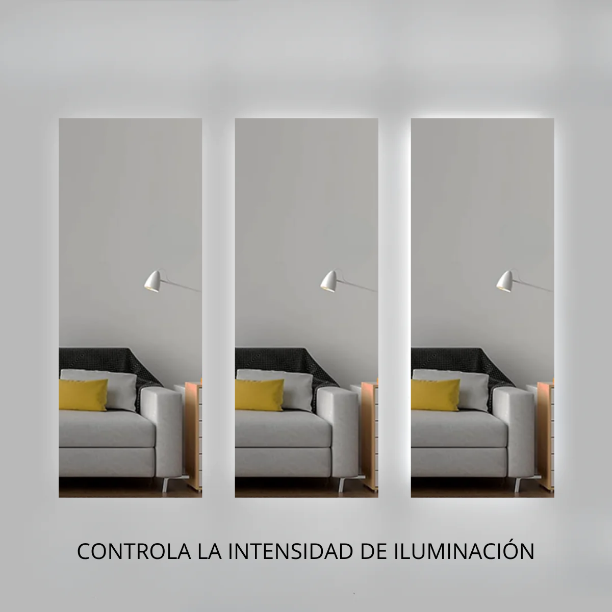 Espejo cuerpo completo luz atrás tipo flotante 2 tonos azul y blanca 150x60 cm herrashop