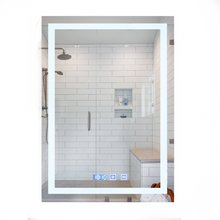 Luxury Rectangular Mirror 60x80 cm With 3 light tones + Anti-fog + Clock + Temperature