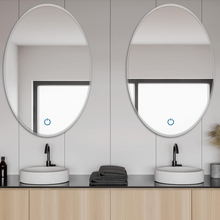 Oval mirror with bevel and rear LED lights 60x80 cm 