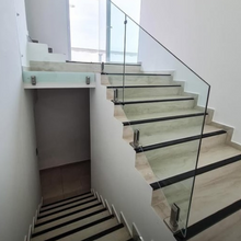 Miniposte Rectangular Satin de 16 cm de alto Para Barandal de Cristal Templado de 8 a 13mm Herralum