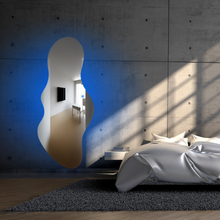 Espejo cuerpo completo con forma 2 tonos de luz azul y blanco 68x150 herrashop