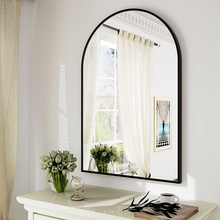 Espejo con forma en arco con marco de aluminio en color negro 40x60 cm herrashop