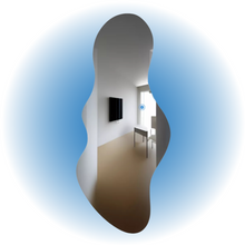 Espejo cuerpo completo con forma 2 tonos de luz azul y blanco 68x150 herrashop