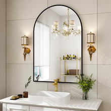 Espejo con forma en arco con marco de aluminio en color negro 40x60 cm herrashop