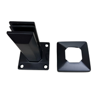 Miniposte Rectangular Negro de 16 cm de alto Para Barandal de Cristal Templado de 8 a 13mm Herralum