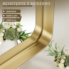 Espejo rectangular con marco aluminio en oro 60x80 cm herrashop