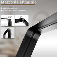 Espejo rectangular con marco aluminio en negro 60x80 cm herrashop