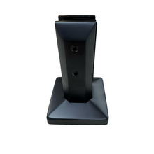 Miniposte Rectangular Negro de 16 cm de alto Para Barandal de Cristal Templado de 8 a 13mm Herralum