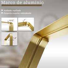 Espejo rectangular con marco aluminio en oro 60x80 cm herrashop