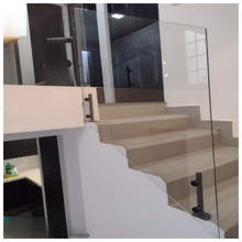 MiniPoste Redondo Negro De 25cm Herralum Para Barandales De Cristal Templado