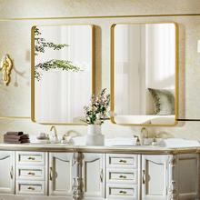 Espejo rectangular con marco aluminio en oro 60x80 cm herrashop