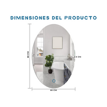 Oval mirror with bevel and rear LED lights 60x80 cm 