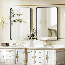 Espejo rectangular con marco aluminio en negro 60x80 cm herrashop