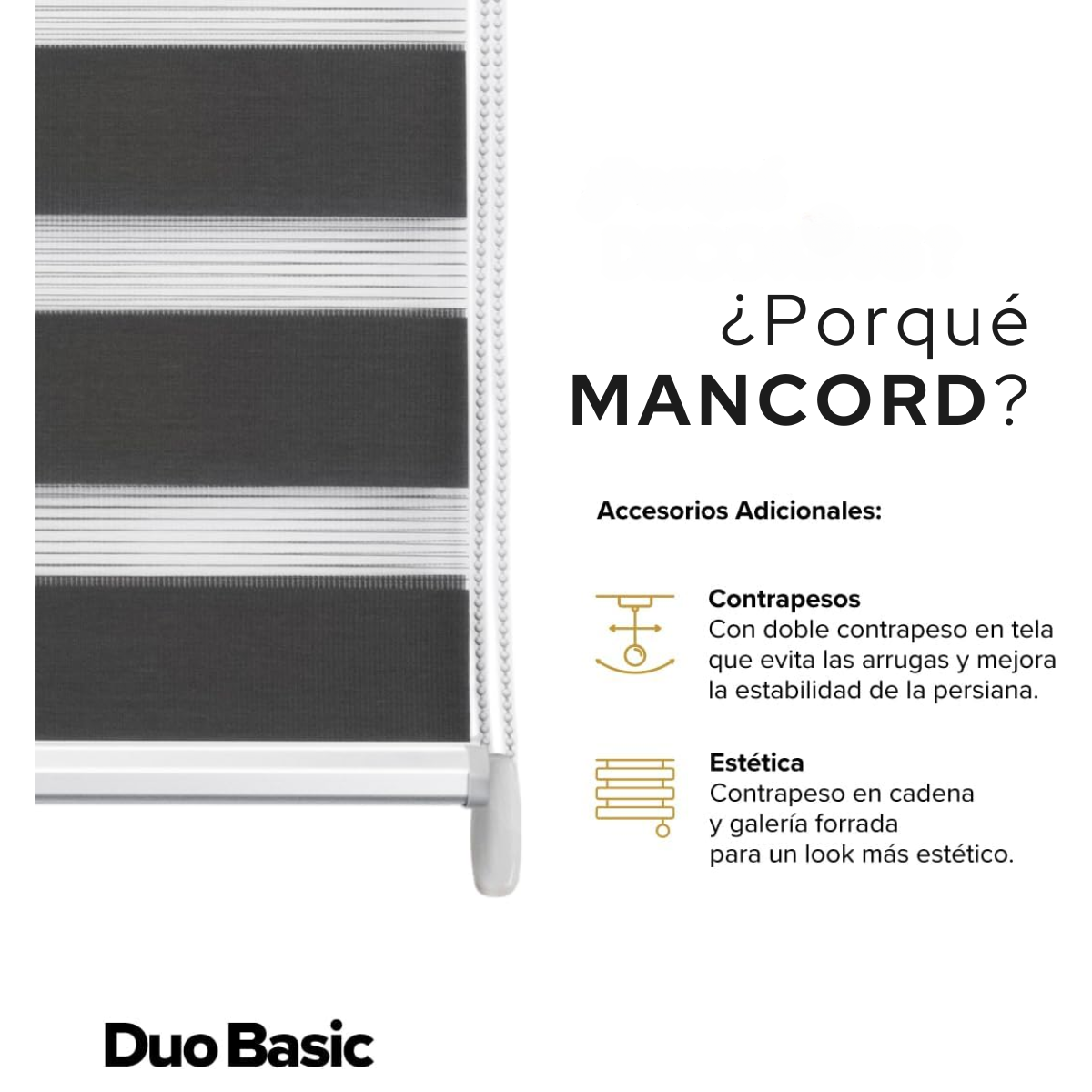 Persiana Sheer Elegant Duo Basic 130 x 150 cm Mancord