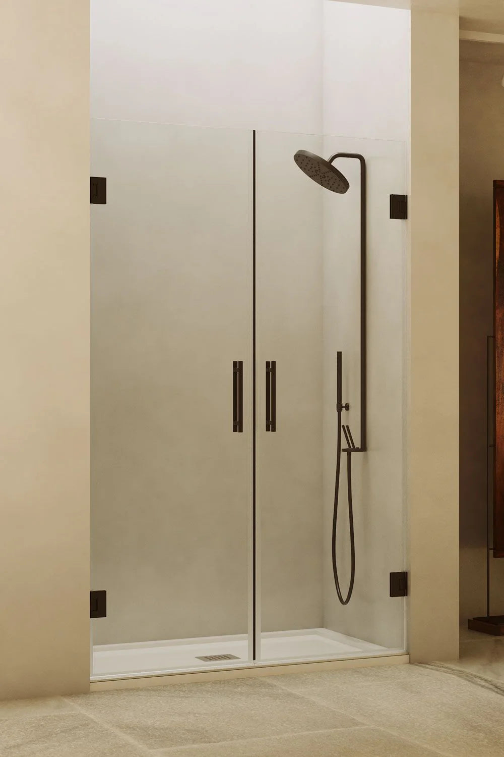 Bisagra descentrada Muro a Vidrio con Apertura de 180º Para Puertas de Cristal Templado Herralum