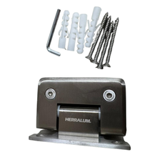 Bisagra Muro a VIdrio 180° Para Puertas de Cristal Templado Herralum