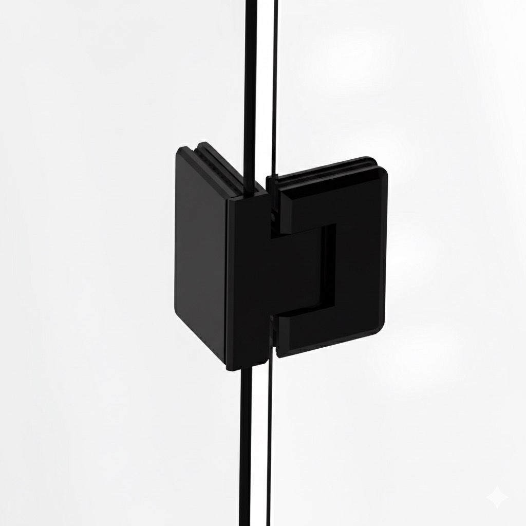 Bisagra Vidrio a Vidrio a 90º Para Puertas de Cristal Templado en Interior Herralum