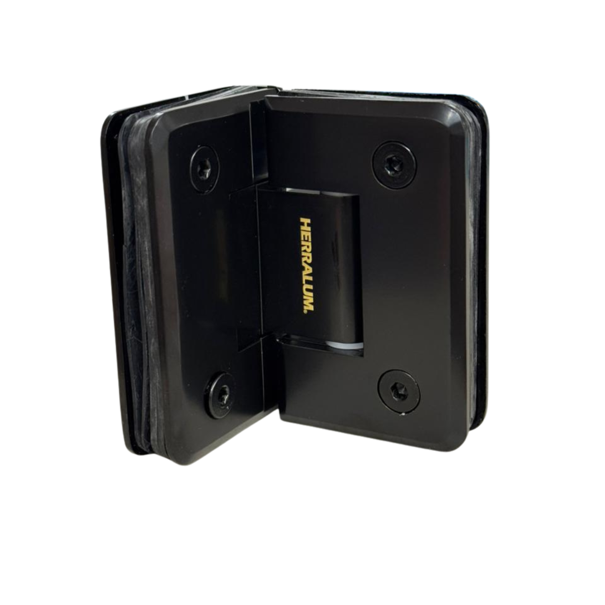 Bisagra Vidrio a Vidrio a 90º Para Puertas de Cristal Templado en Interior Herralum